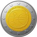 2 euros commemorative 2009 autriche 10 ans de l euro