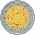 2 euros commemorative 2012 san marino 10 ans de l euro