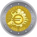 2 euros commemorative 2012 slovenie 10 ans de l euro