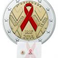 2 euros commemorative 2014 france sida bu3