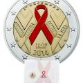 2 euros commemorative 2014 france sida bu3