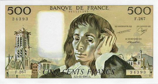 France 500 francs 1987 a